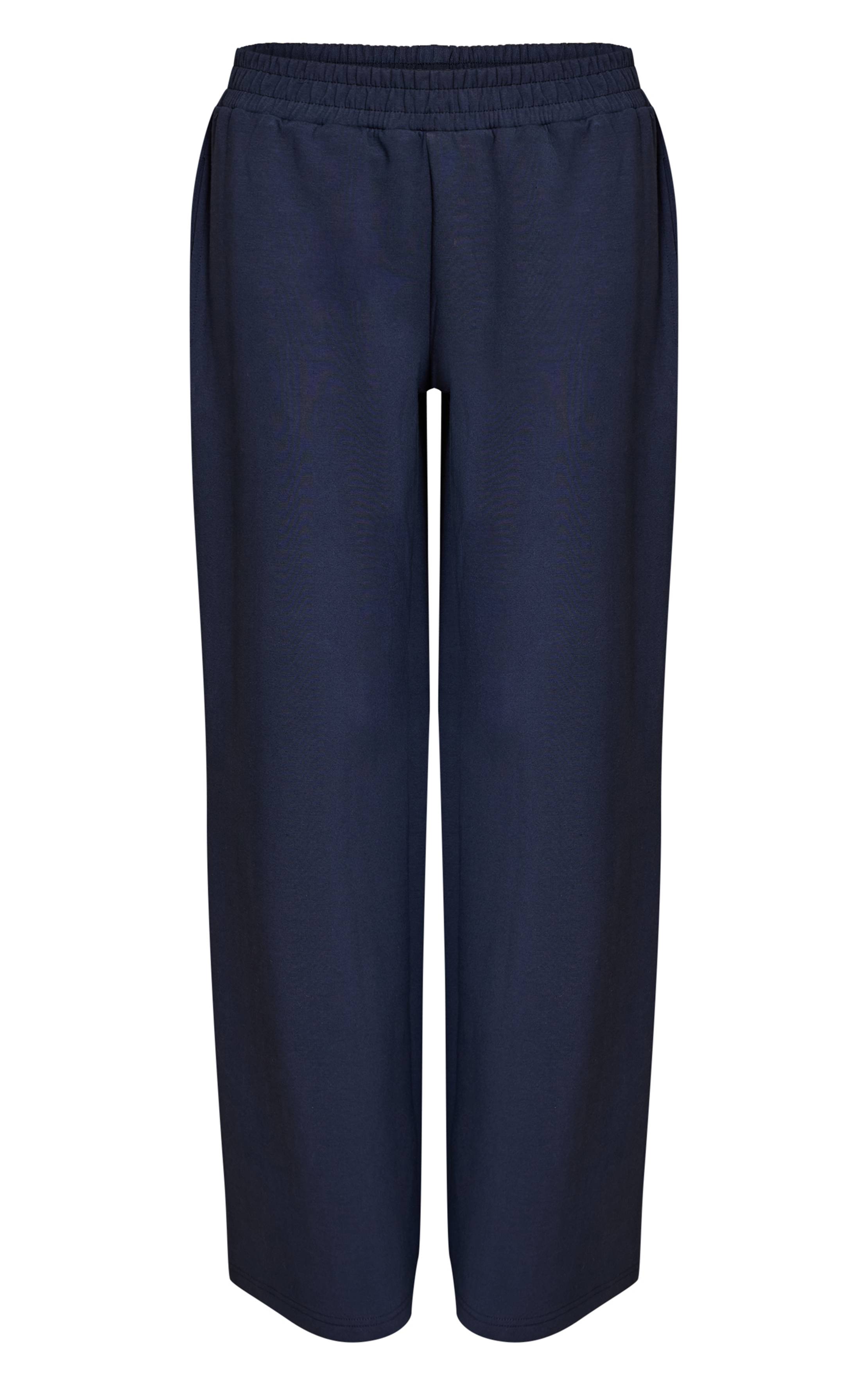 Bleu Marine Pantalon De Jogging Interlock À Jambes Extra Larges