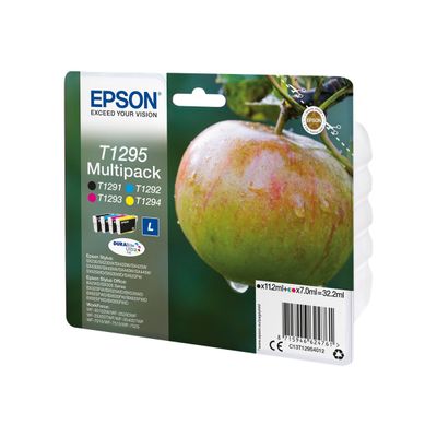 Epson T1295 Pomme - Pack de 4 - noir, cyan, magenta, jaune - cartouche d'encre originale