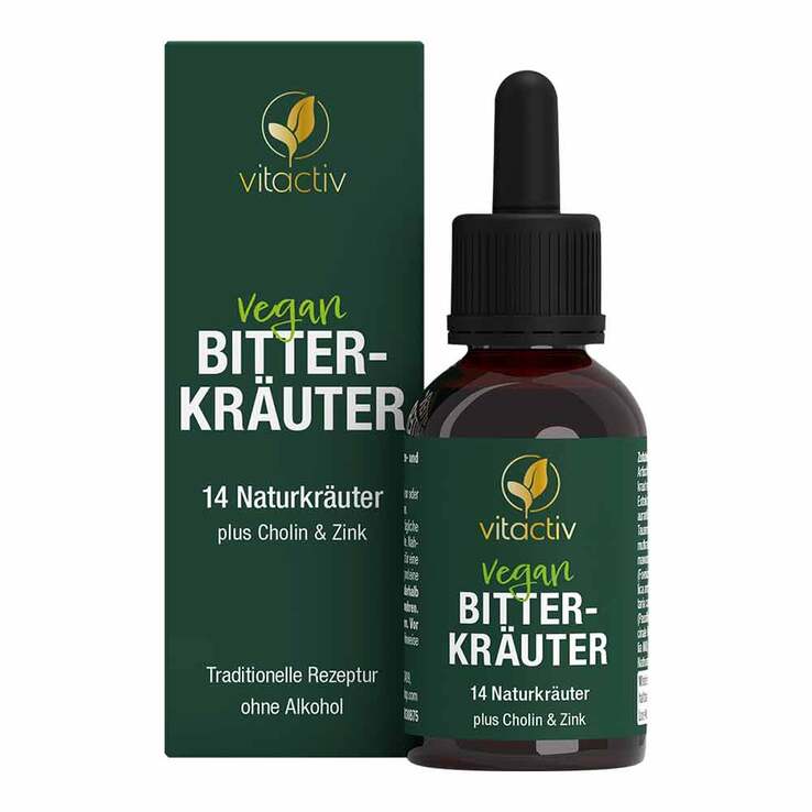 Vitactiv Bitterkräuter Tropfen ohne Alkohol, 50 ml