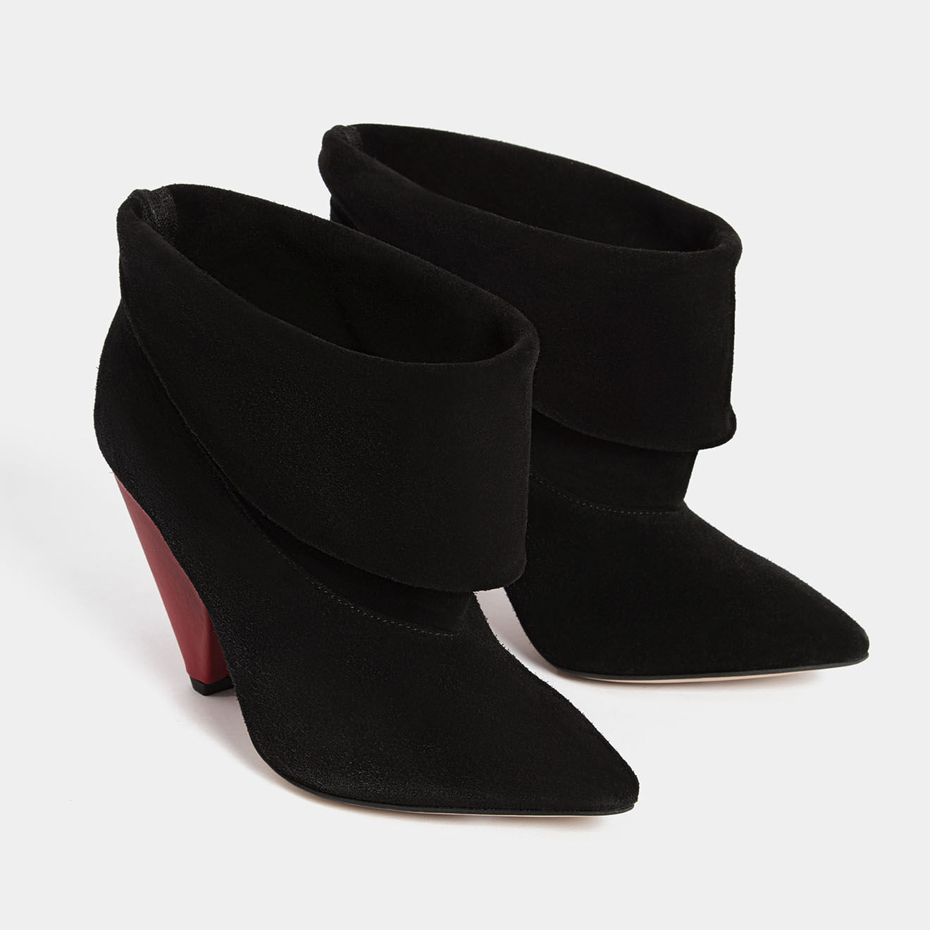 L37 Bottines en Velours de Cuir Zone noires - Talon 9 cm