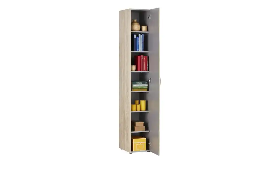 Schrank, 1-türig Multischrank-System 30 cm Eiche sägerau (Nachbildung)