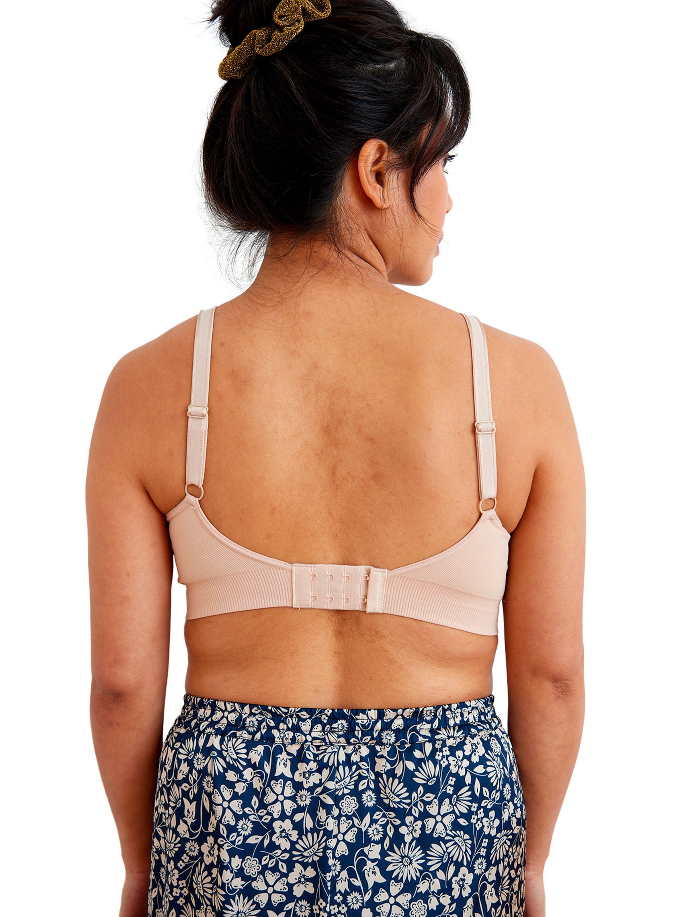 Vertbaudet 2er-Pack nahtlose Bustiers für Schwangerschaft und Stillzeit mit Spitze beige