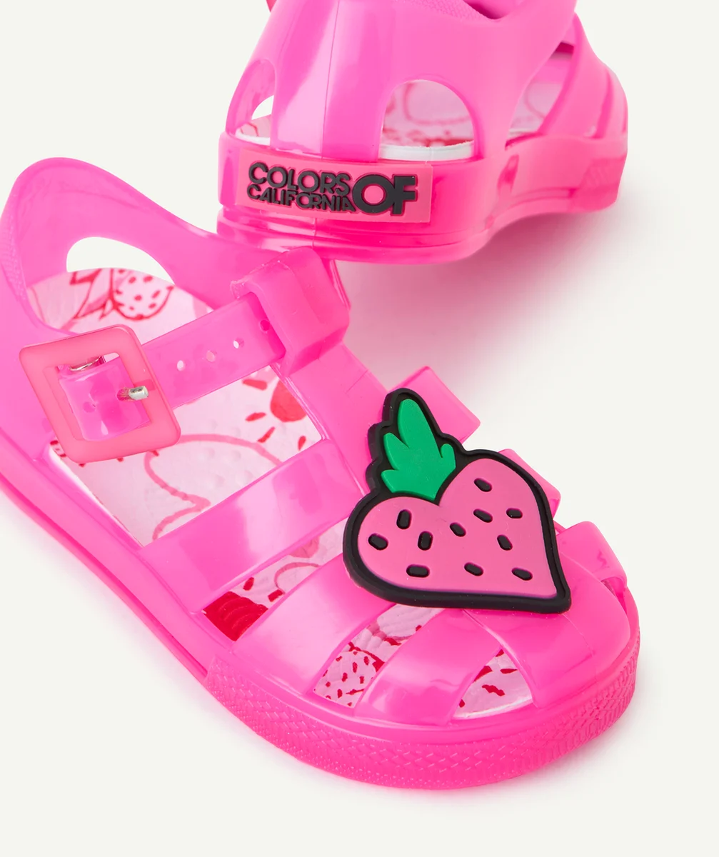 COLORS OF CALIFORNIAsandales en caoutchouc roses avec patch fraise