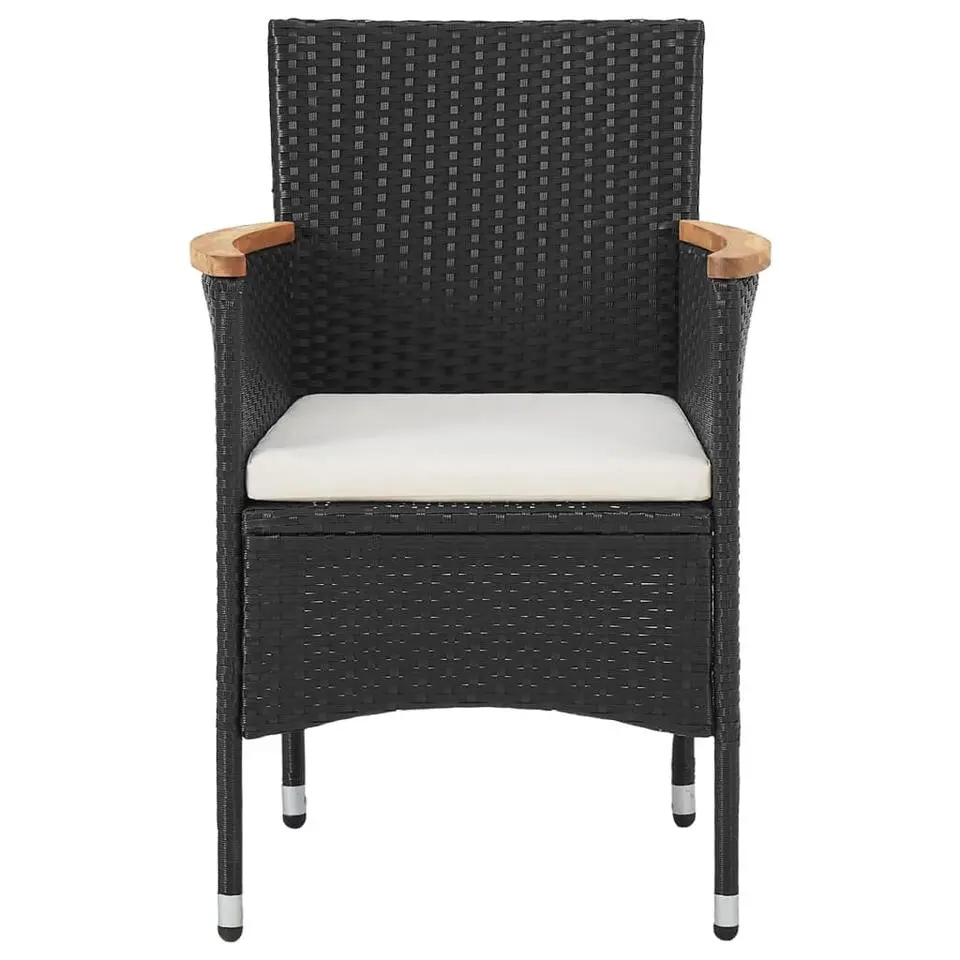 vidaXL - Tuinset - Zwart - Poly rattan - 3 stuks
