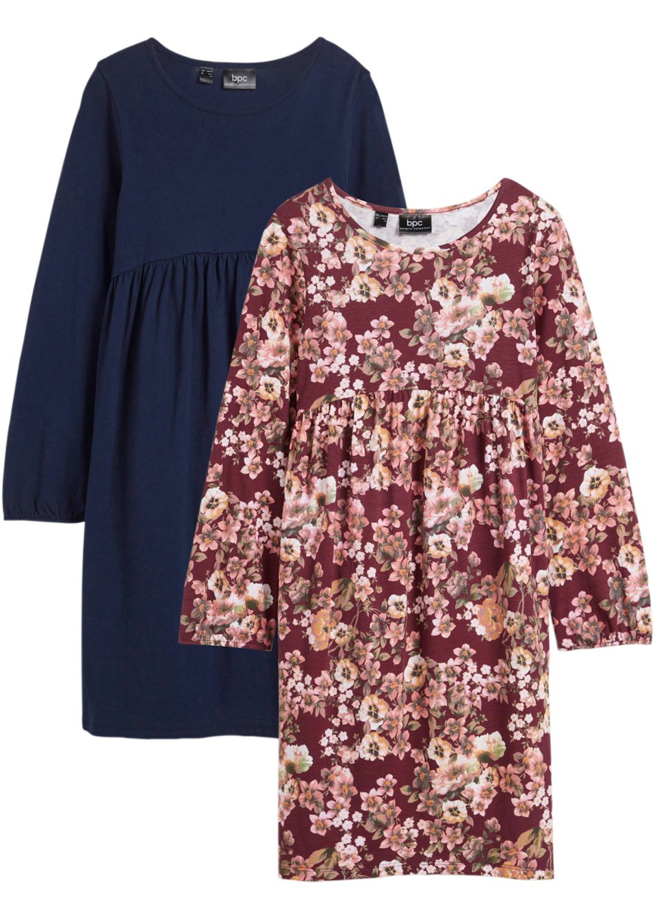 Lot de 2 robes en jersey fille avec imprimé à fleurs
