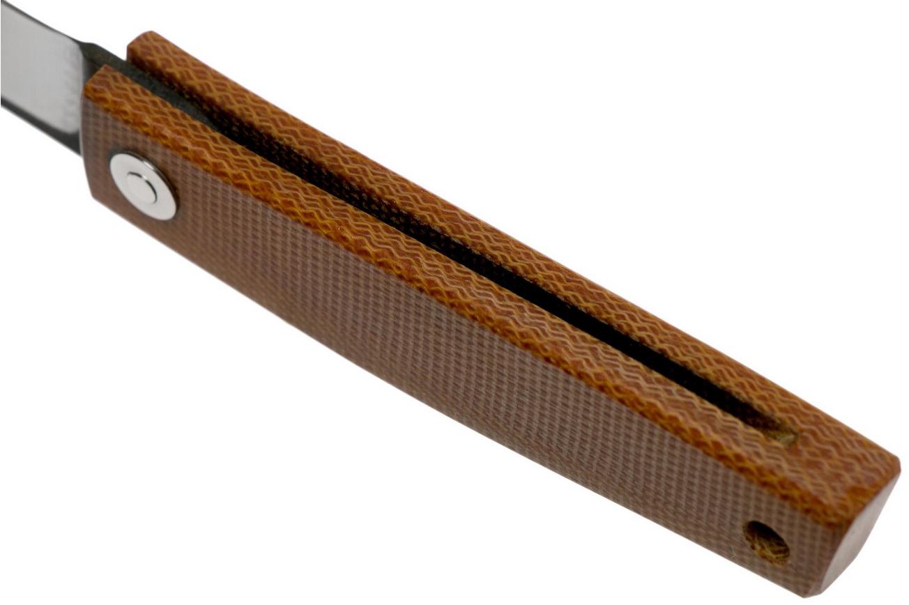 Ohta FK5 Higonokami-zakmes, Natural Canvas Micarta