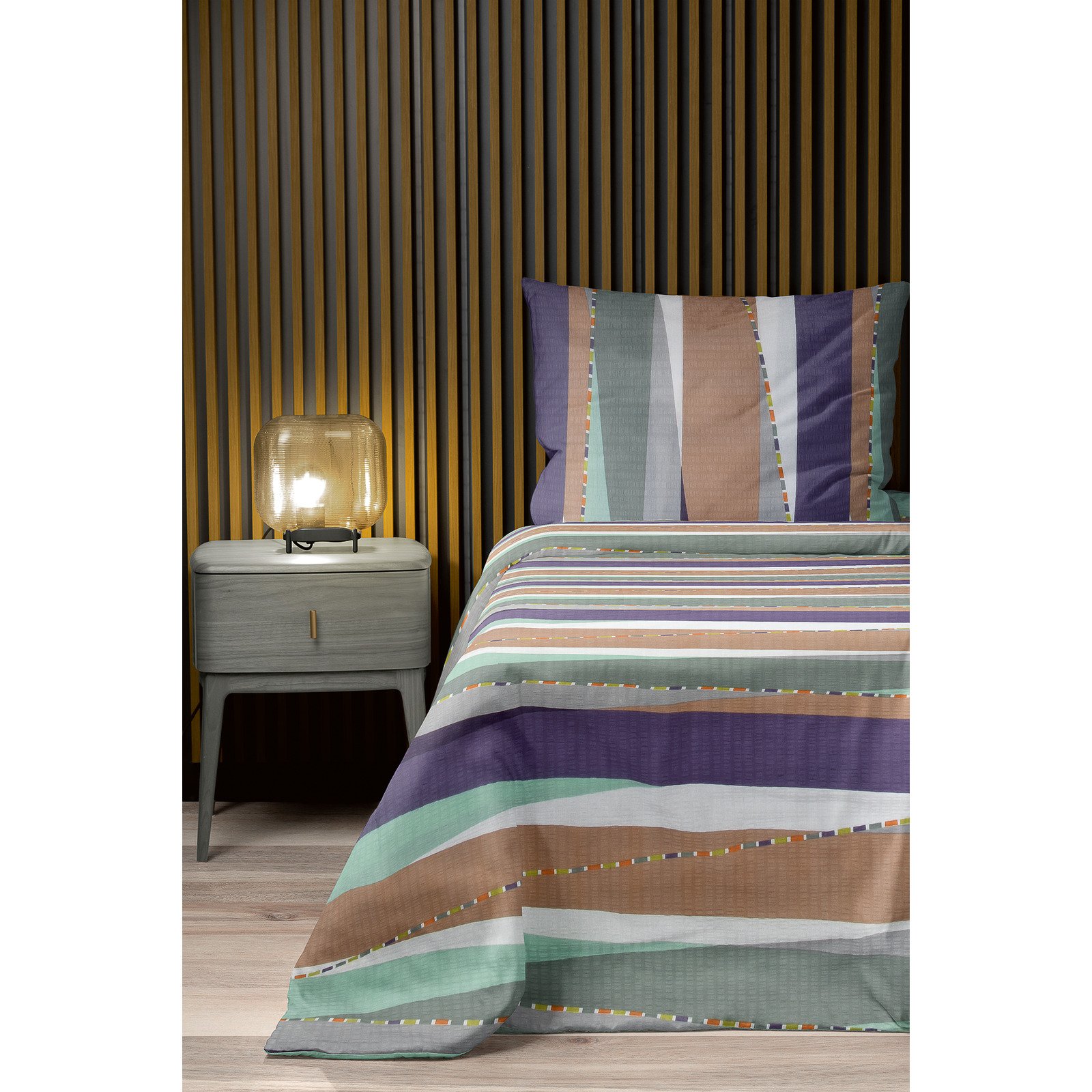 Bettwäsche Seersucker viola 50x70 Kissenbezug