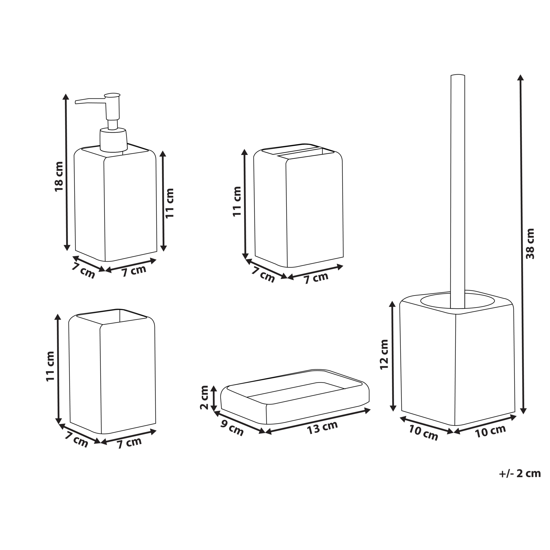 Beliani - VILCANOTA - Badkameraccessoireset - Grijs - Polyresin