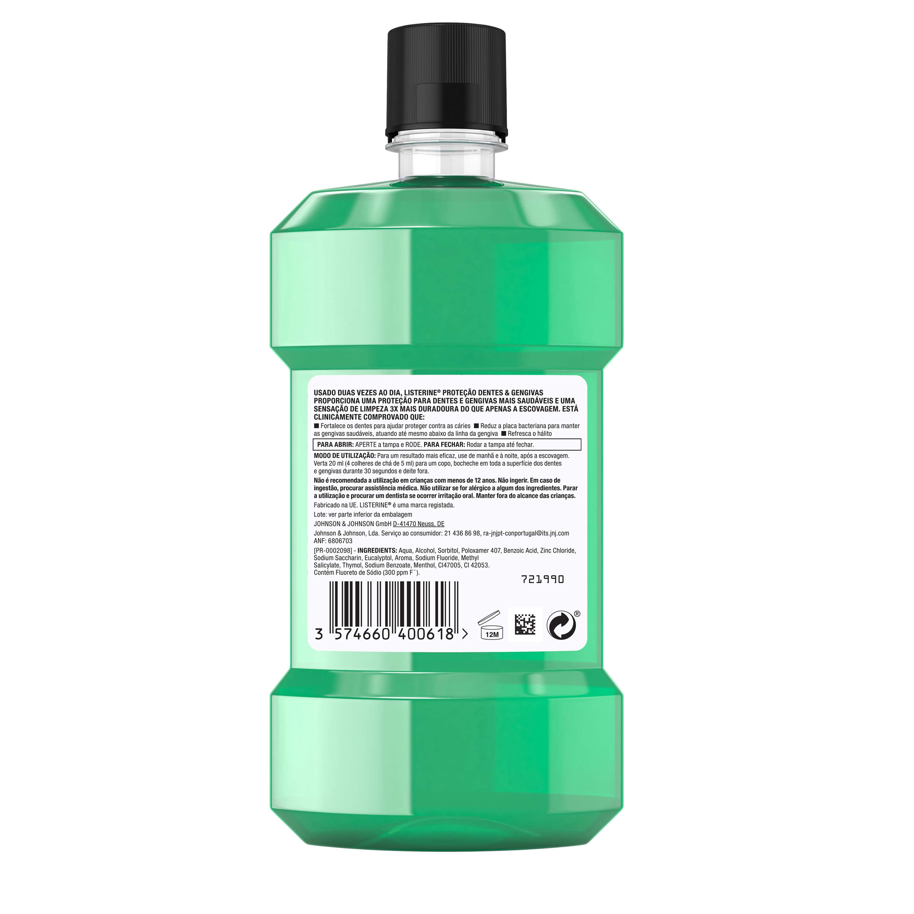 ELIXIR LISTERINE DENTES E GENGIVAS SUAVE 500ML