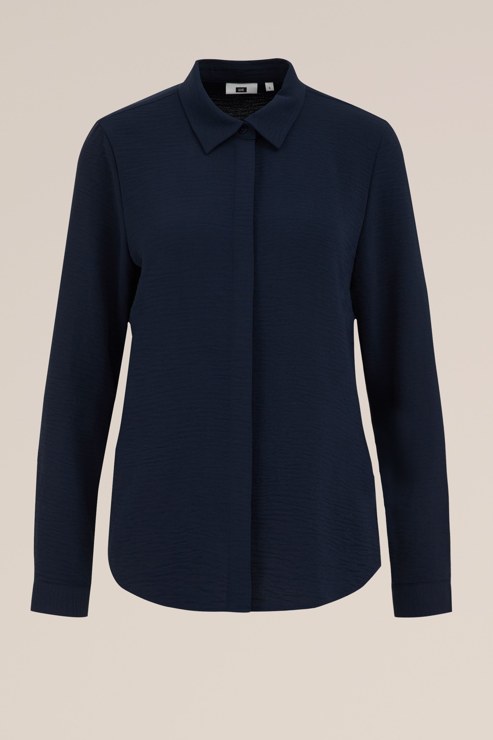 blouse met fijne structuur WE Fashion Marineblauw