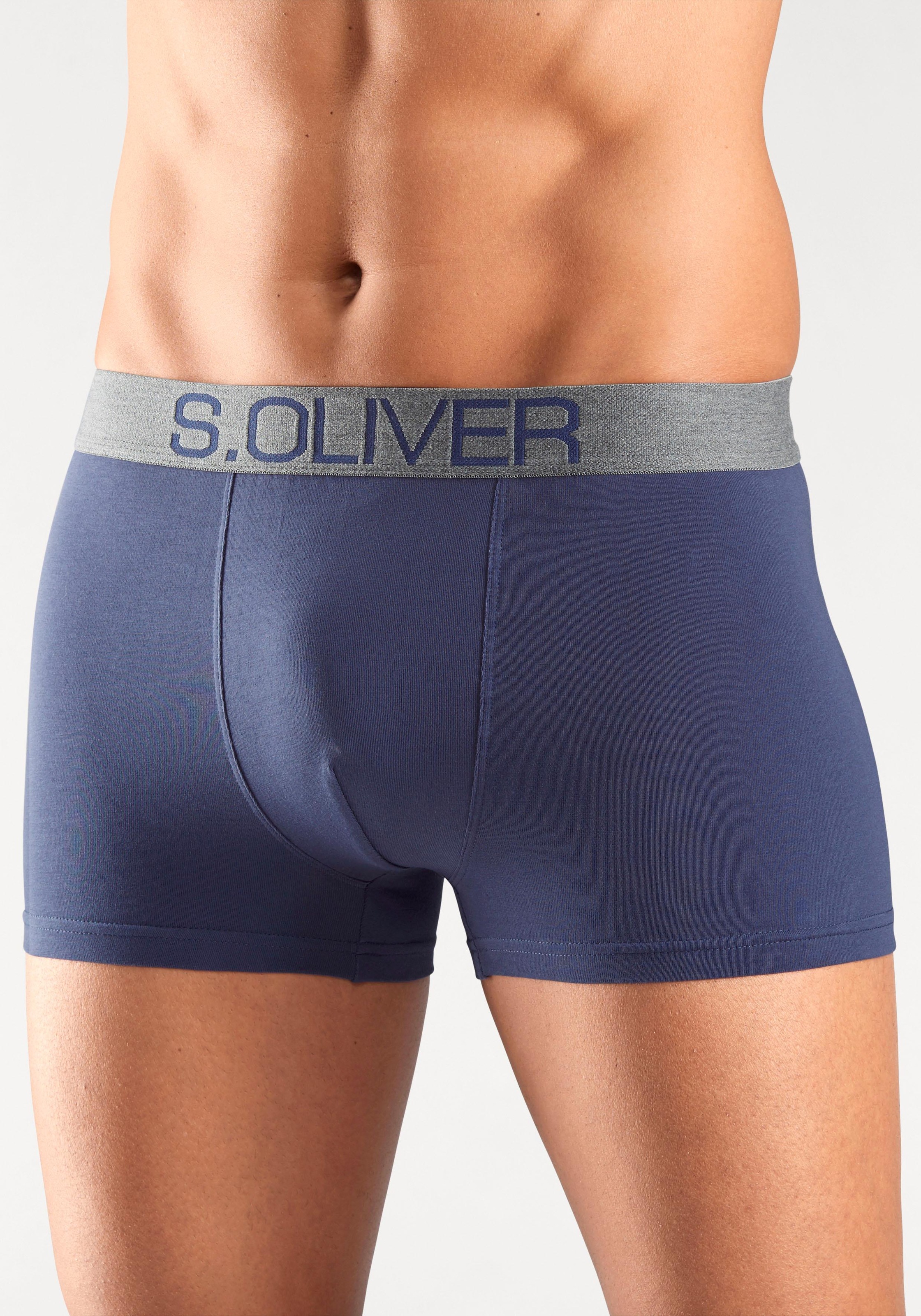 s.Oliver Boxer »Boxershorts für Herren«, 4 Stk. mit kontrastfarbenem Webbund