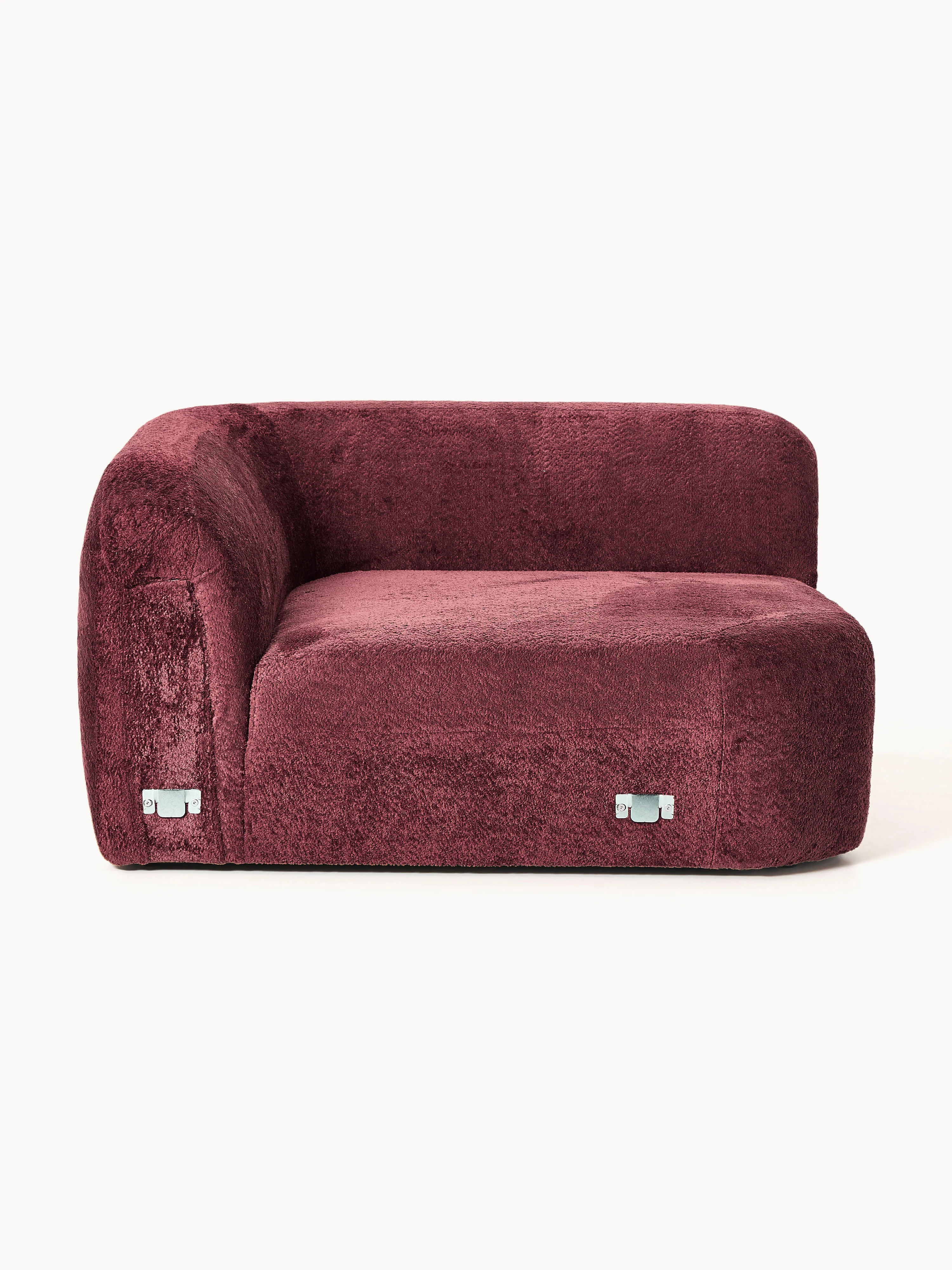 Afgeronde hoekmodule Wolke van teddy-bouclé
