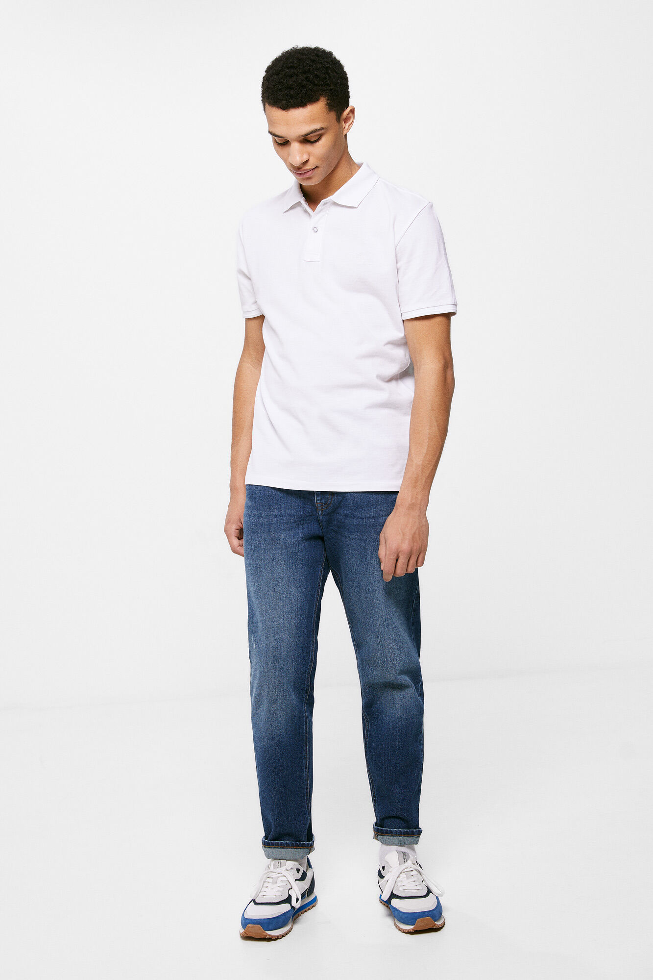 Polo piqué slim fit - branco