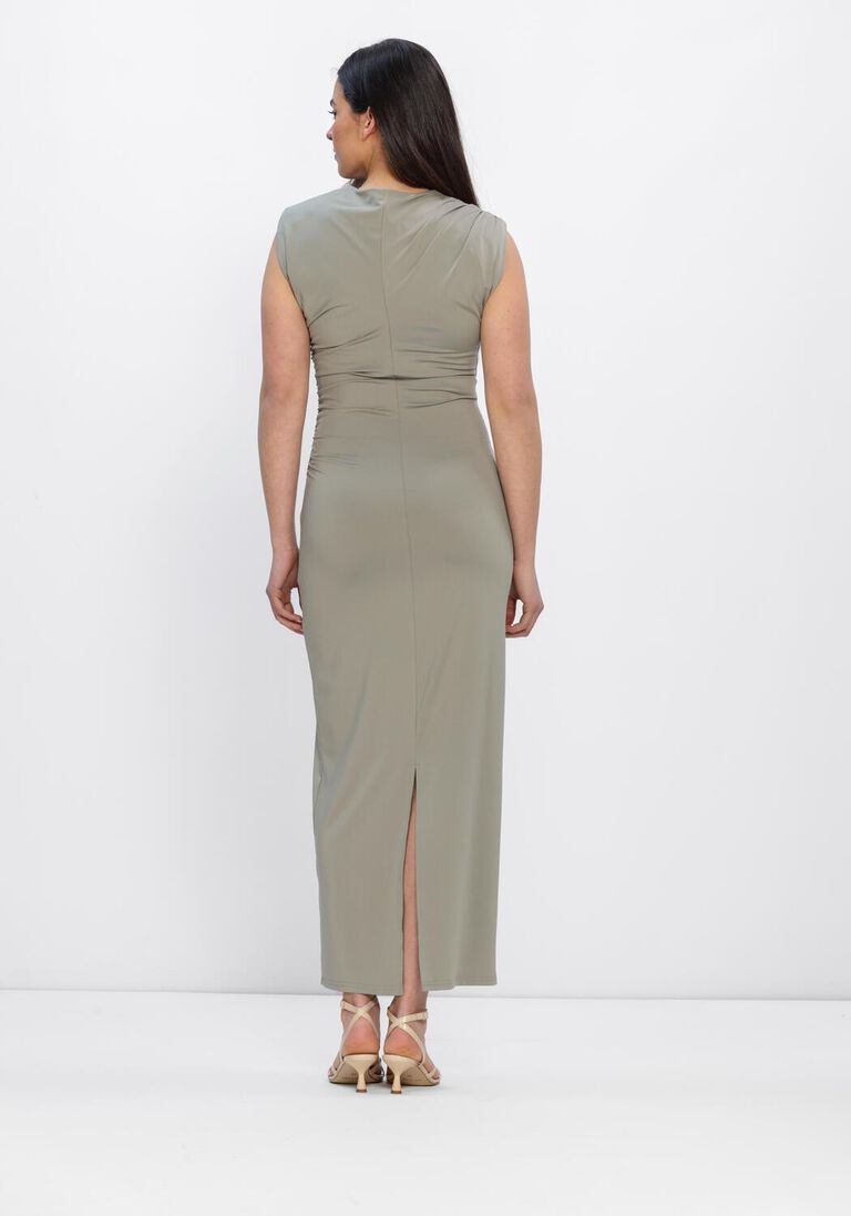 groene rosemunde maxi jurk billie sl long drape dress