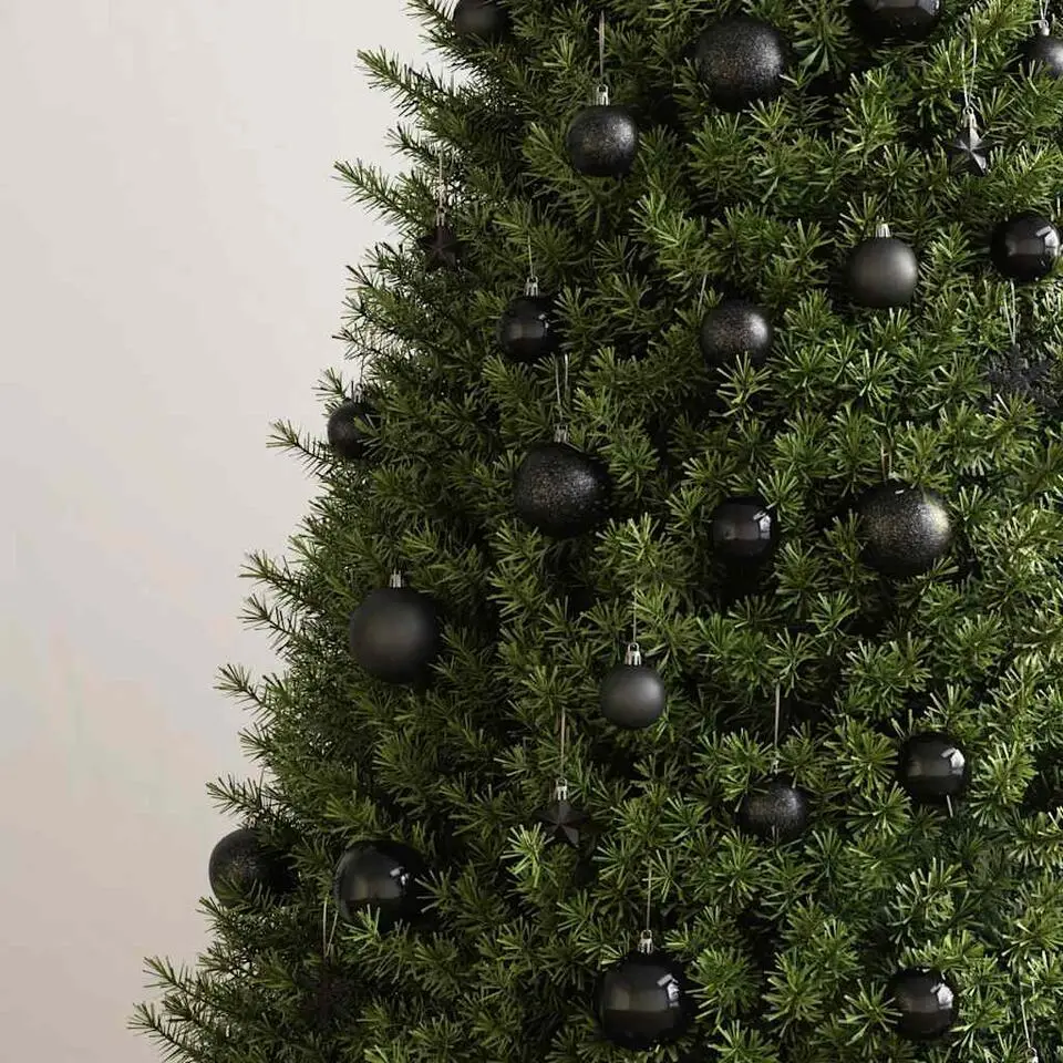 vidaXL - Kerstballenset - Zwart - Polystyreen