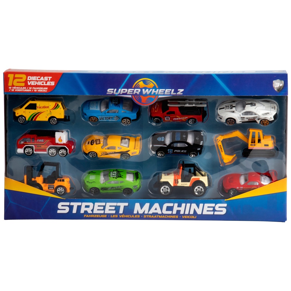 Super Wheelz Street Machines Diecast-Fahrzeuge, 12er-Packung, Sortiment