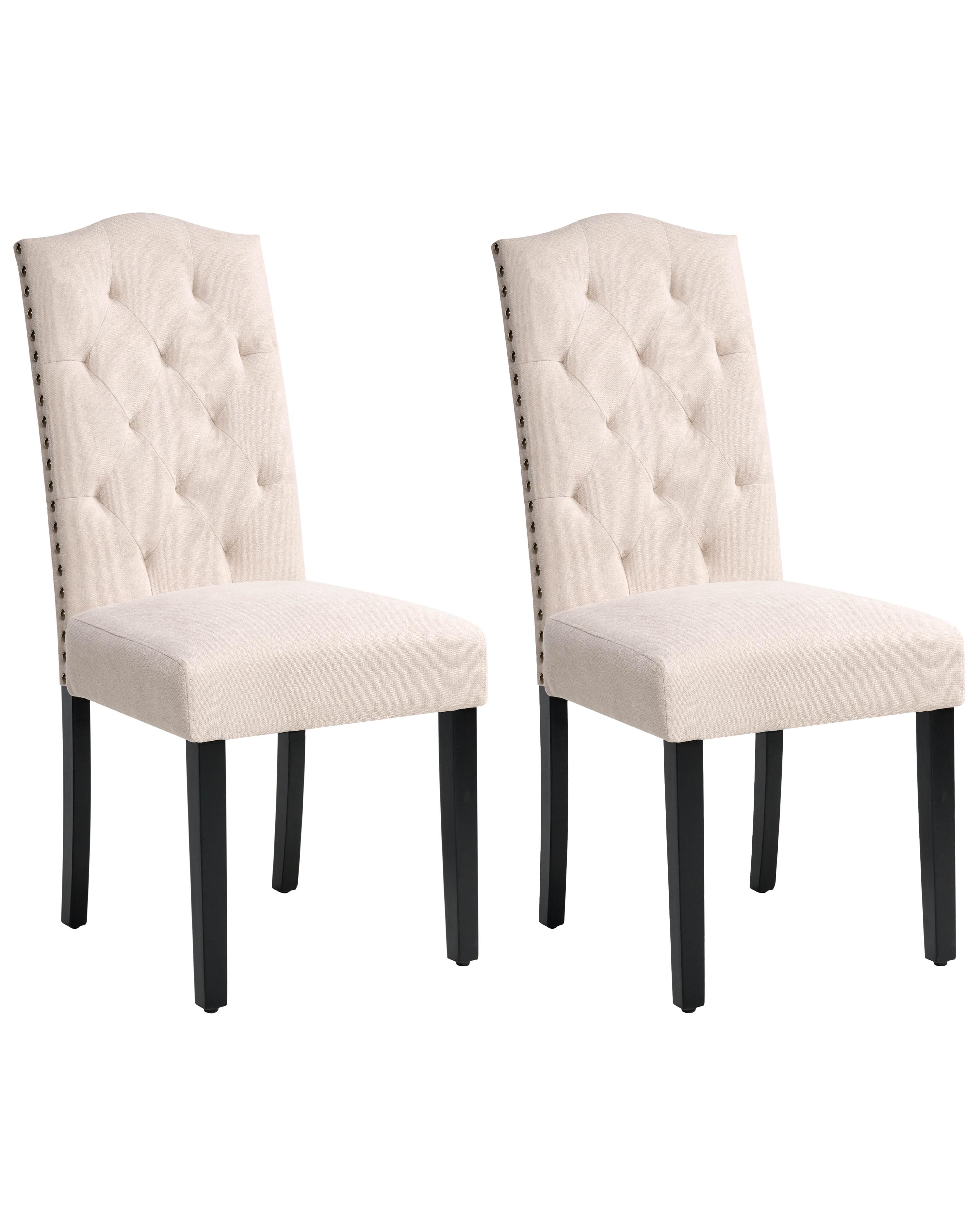 Set van 2 eetkamerstoelen SHIRLEY Stof Lichtbeige