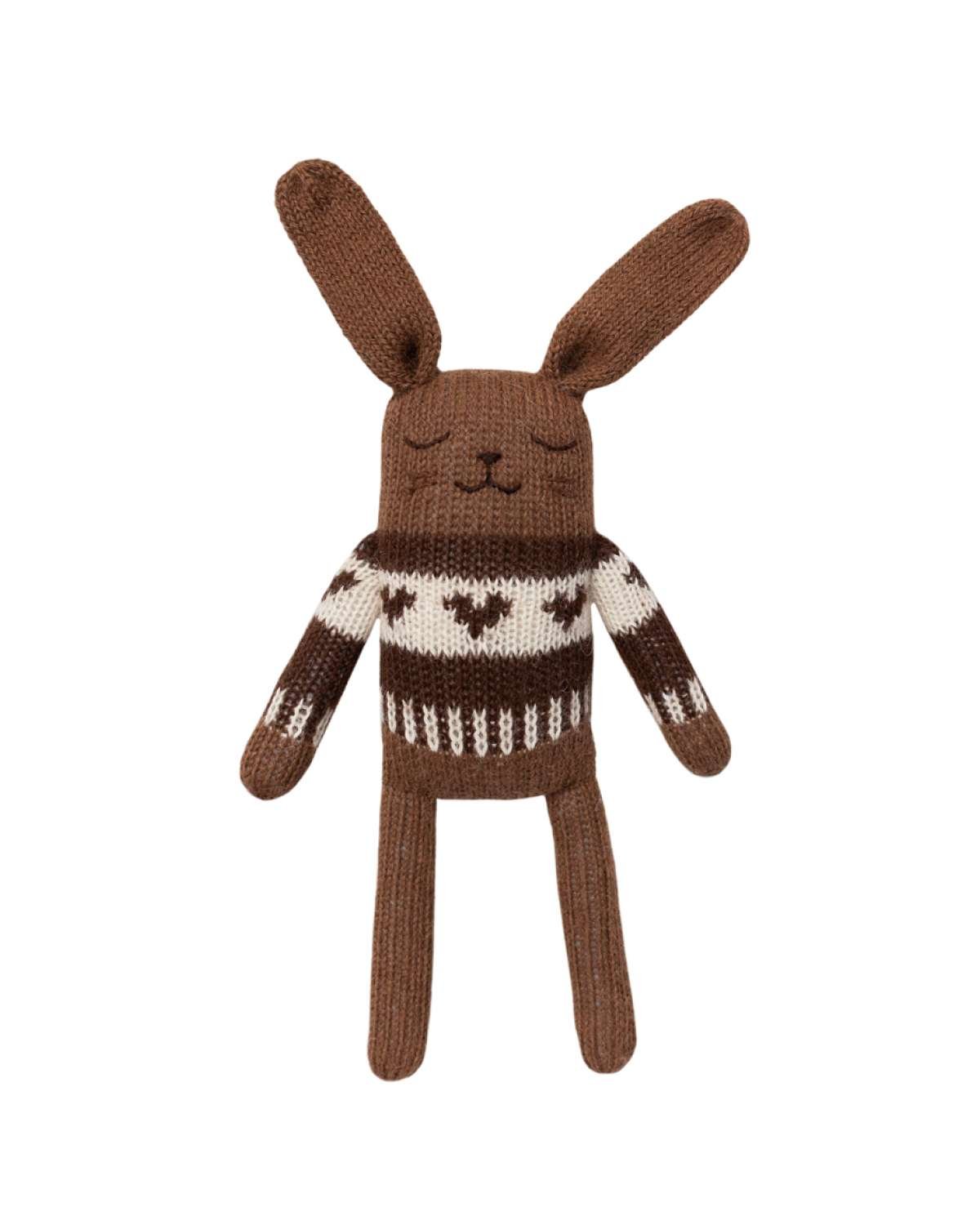 Kosebamse – Håndstrikket Alpakkaull | Bunny Knit Toy
