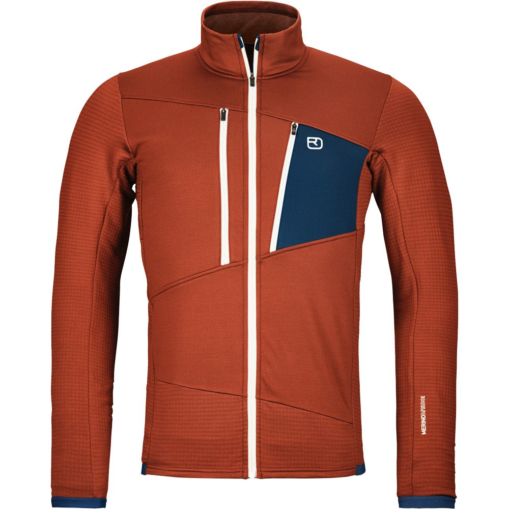 ORTOVOX Fleece Grid Jacke Herren clay orange