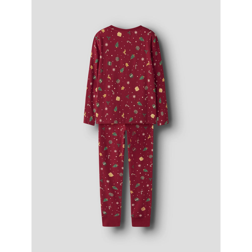 Køb Name It Jule Nattøj sæt Jester Red Xmas AOP