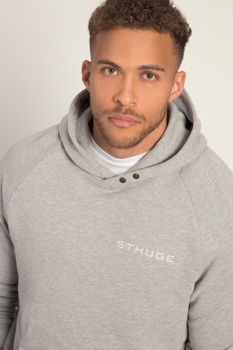 STHUGE Hoodie, OEKO-TEX, Melange-Sweat, Brustprint, bis 8 XL