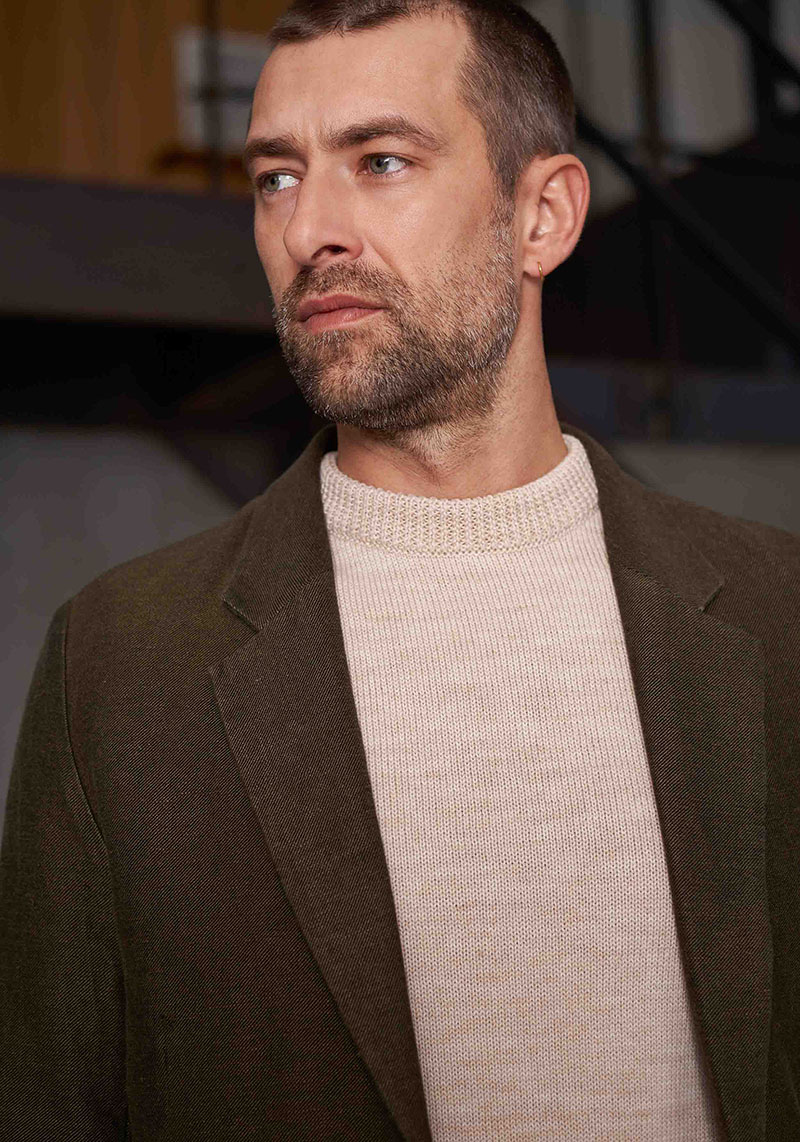 About Companions Leinen-Blazer Enver Olive Winter Linen