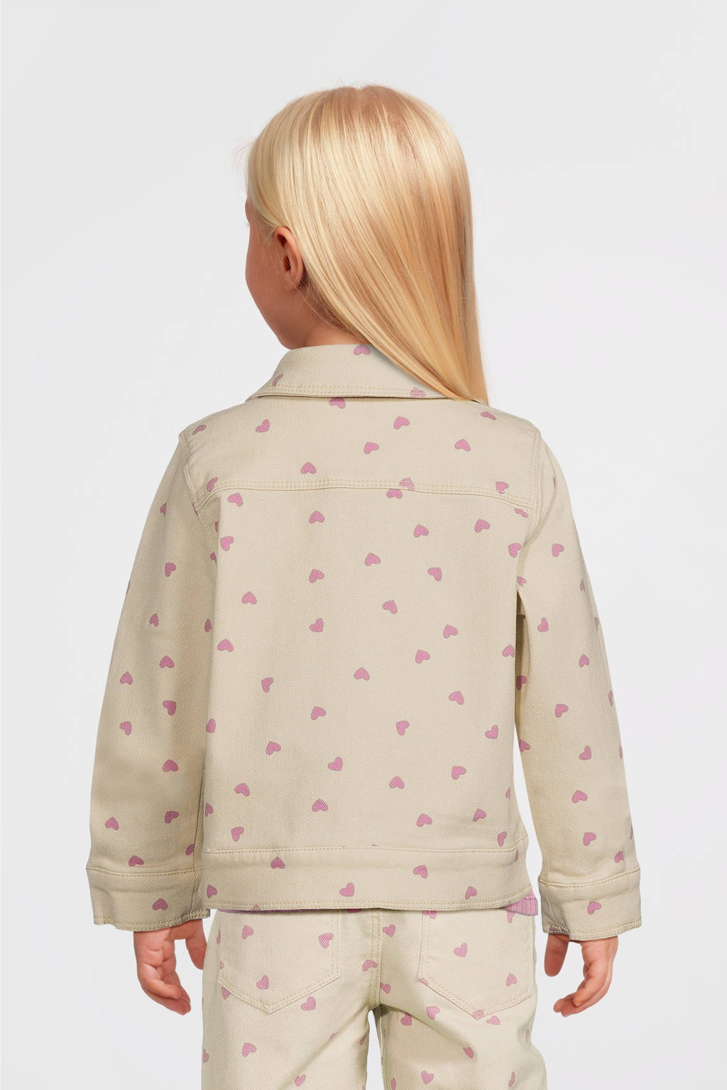 NAME IT jasje NMFANE met hartjes ecru/roze