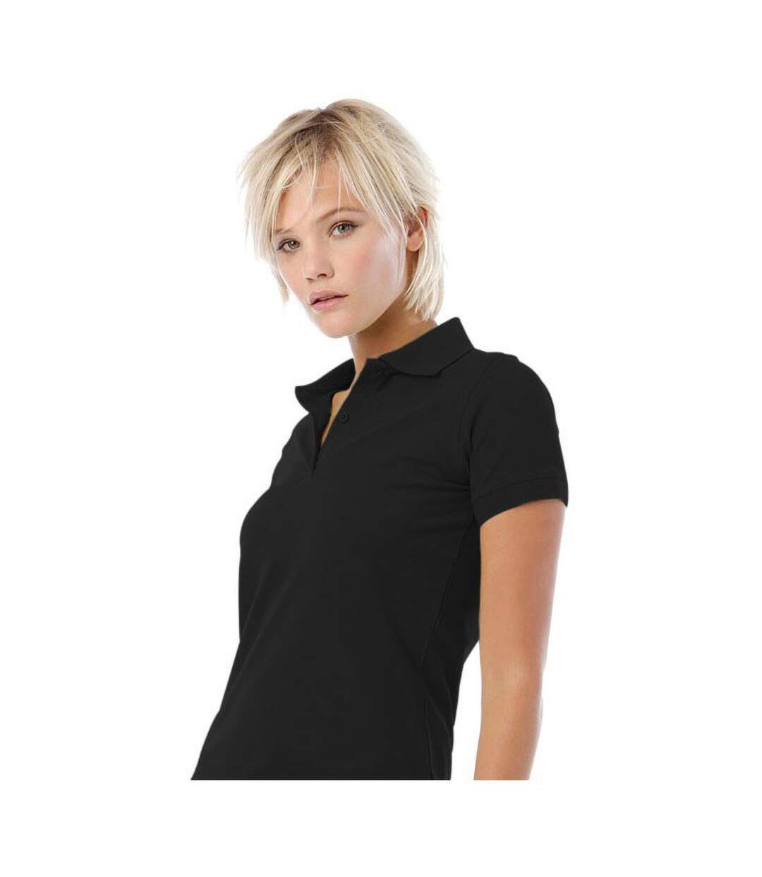 B&C - Polo à manches courtes SAFRAN PURE - Femme (Noir) - UTBC104