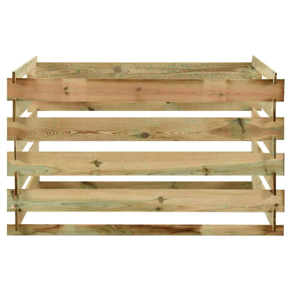 Composteur de jardin à lattes 120x120x70cm bois de pin imprégné
