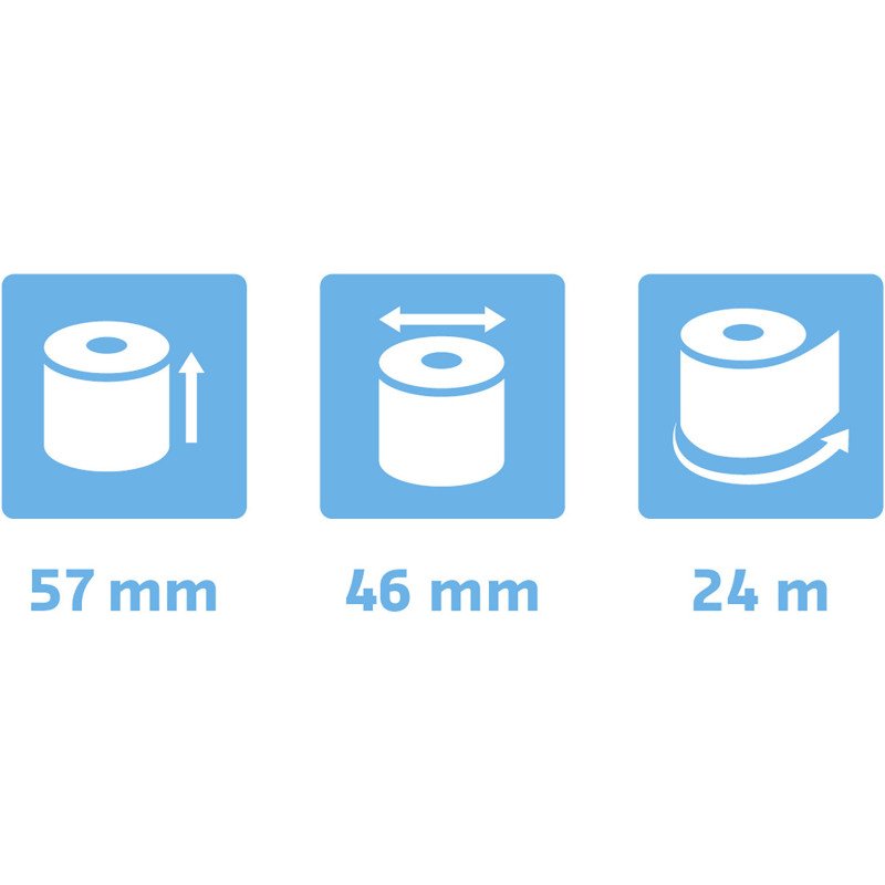 Bobines Terminaux bancaires Exacompta 40905E - l 57 mm x L 24 m, Ø 46 mm - 1 pli(s) - paquet de 10