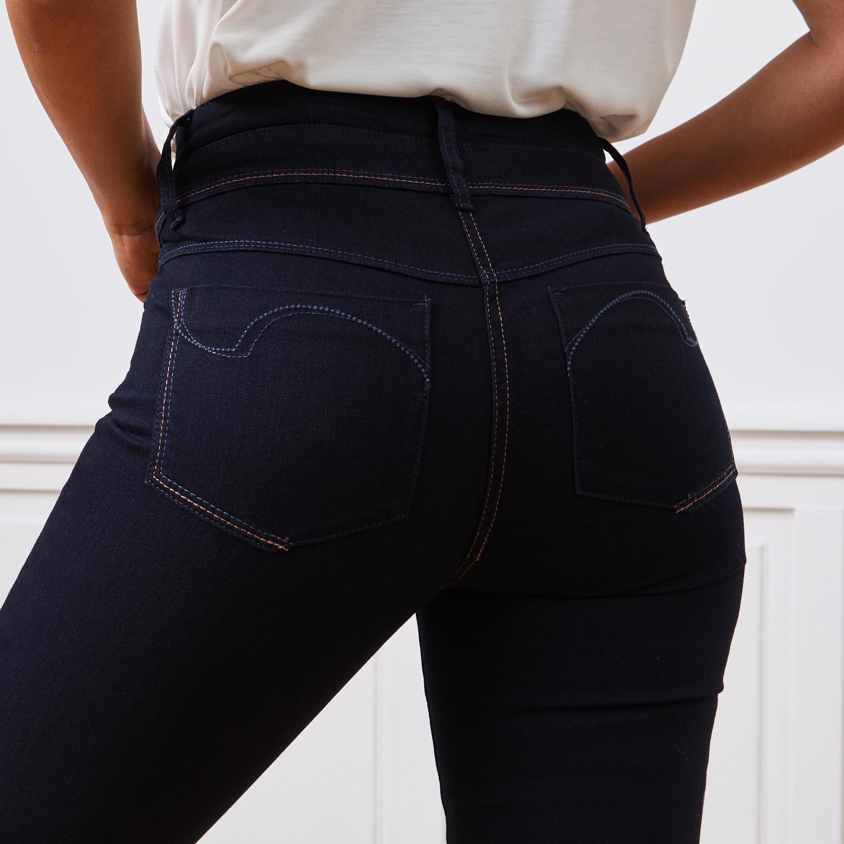 Jean raccourci taille haute HANOI femme - BLUE BLACK