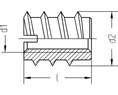 Inschroefmoer DIN 7965 M4x8x8 mm, verzinkt, 10 stuks