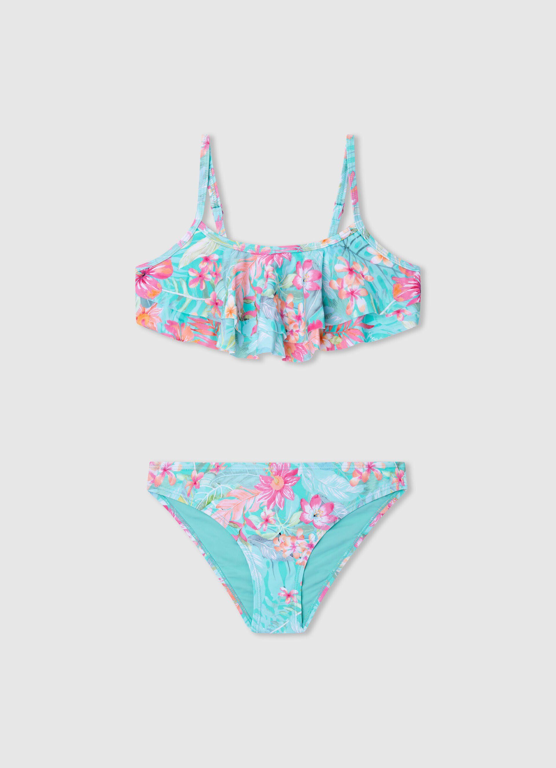 Biquíni com estampa floral - multicolorido