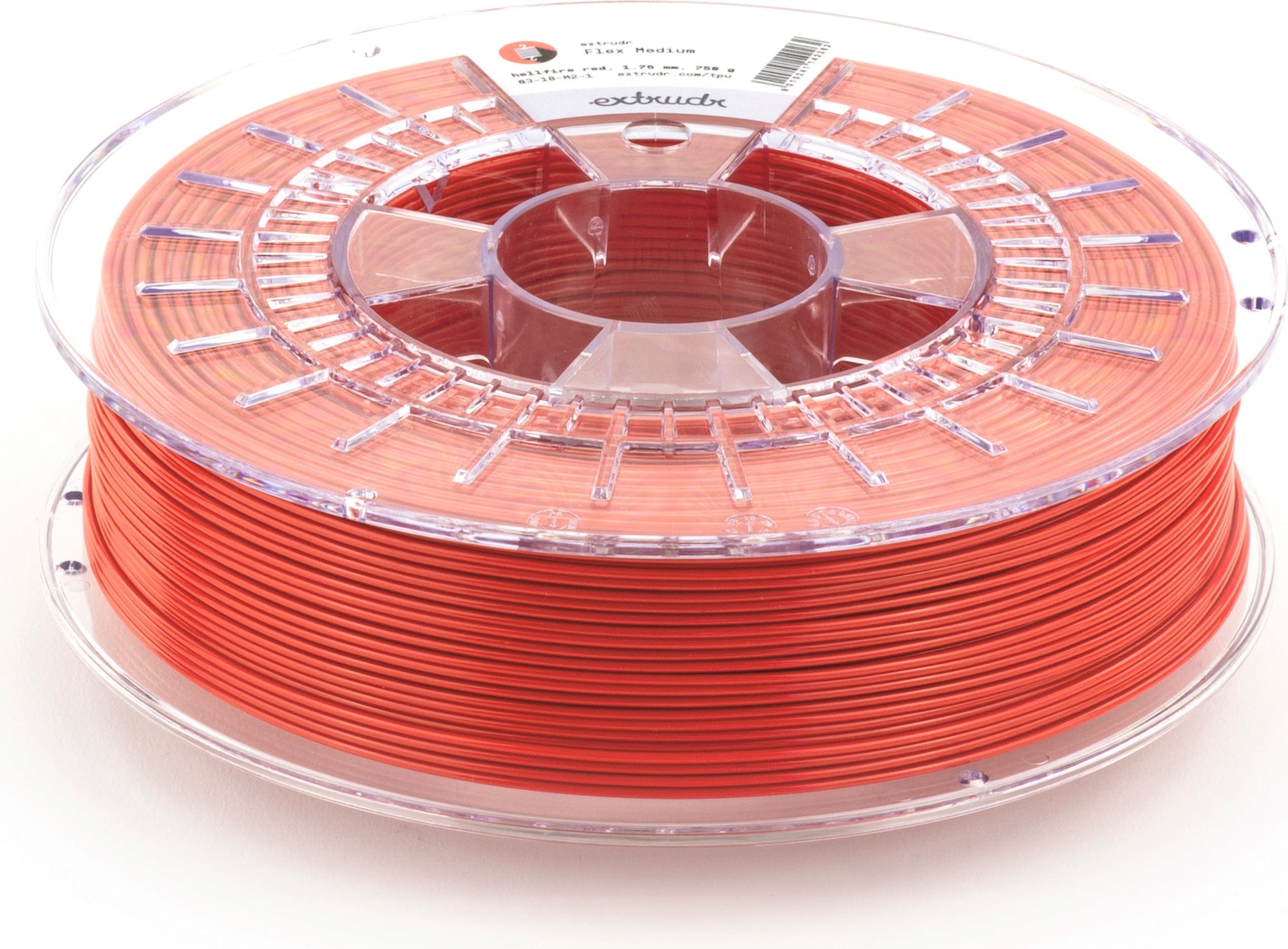 Extrudr  TPU medium Rot, 1,75 mm (750 g)    Medium Flex Line Filament für industrielle Anwendungen in Rot