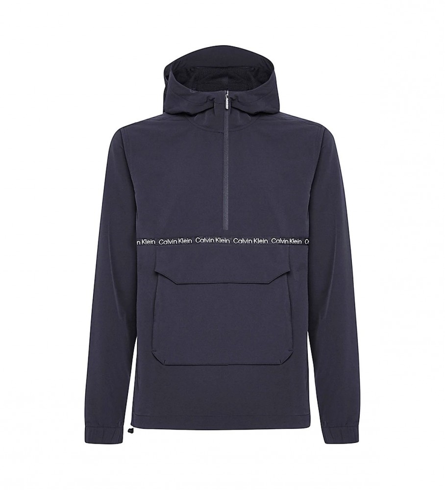 Anoraque Calvin Klein em nylon reciclado azul-marinho