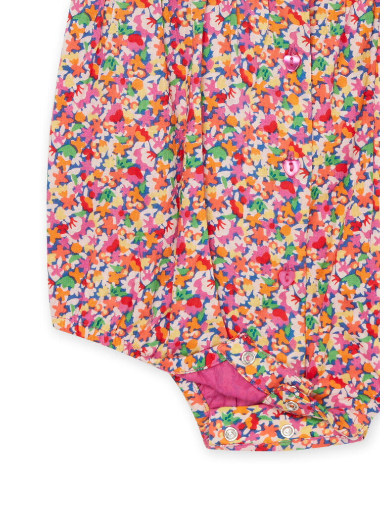 Barboteuse multicolore à imprimé fleuri