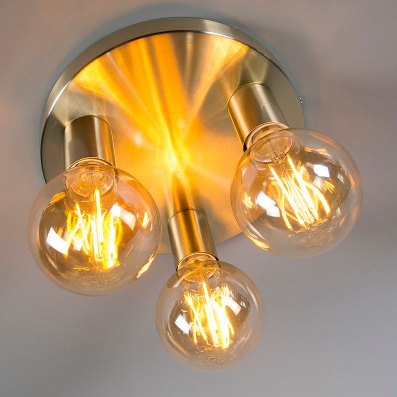 Art Deco plafondlamp goud rond - Facil 3