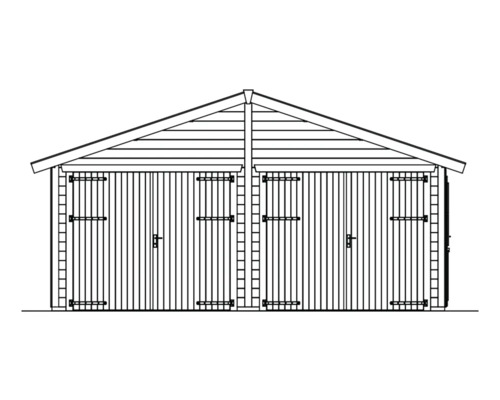 SKAN HOLZ Varberg 3 blokhut garage, 570 x 525 cm, natuurlijke afwerking
