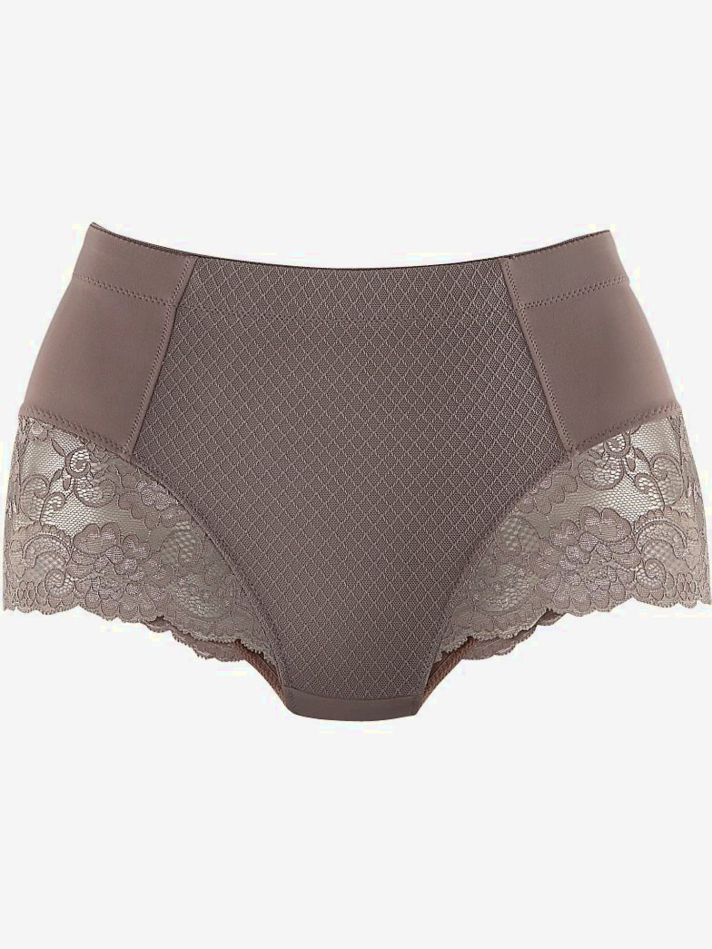Slip gainant combiné gainant avec empiècement en dentelle
