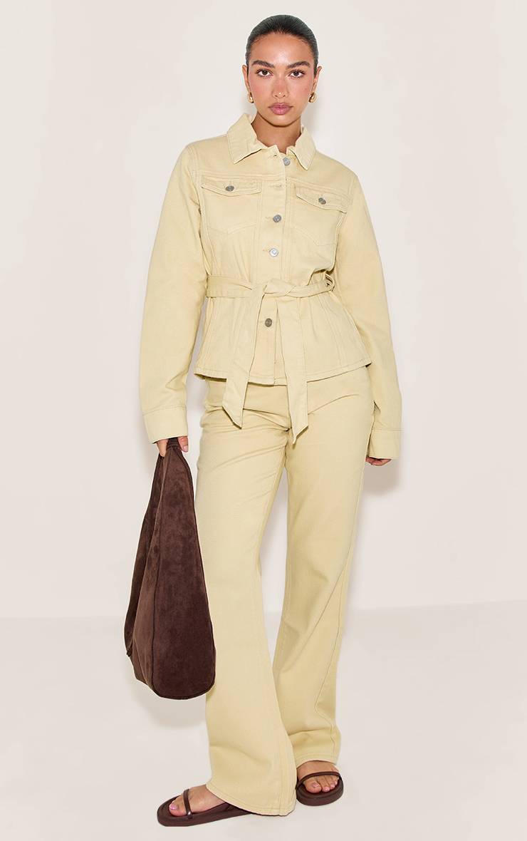 Butter Yellow Veste En Jean Ceinturée Taille Cintrée