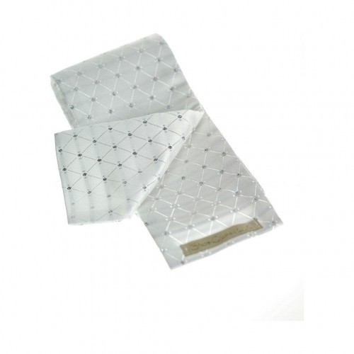 Plastron do modelo Samlesbury, sem montagem, na cor branca/prateada.