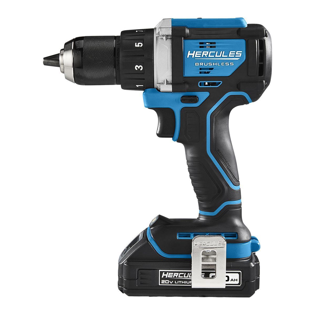 HERCULES20V Brushless Cordless 1/2 in. Drill/Driver Kit with Side Handle