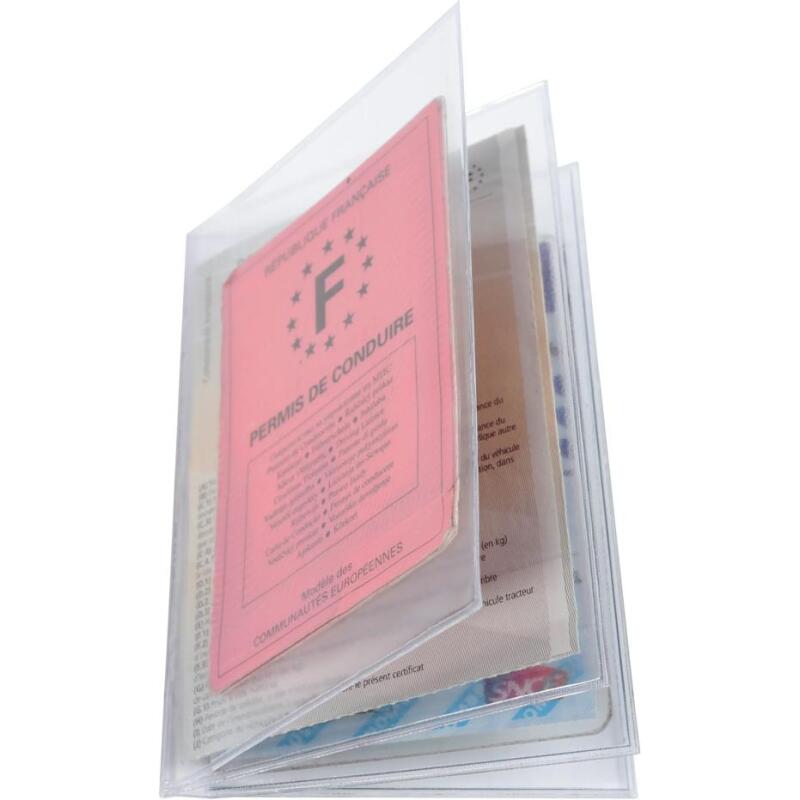 Etui de protection multi-cartes 4 volets PVC lisse 20/100e - Cristal