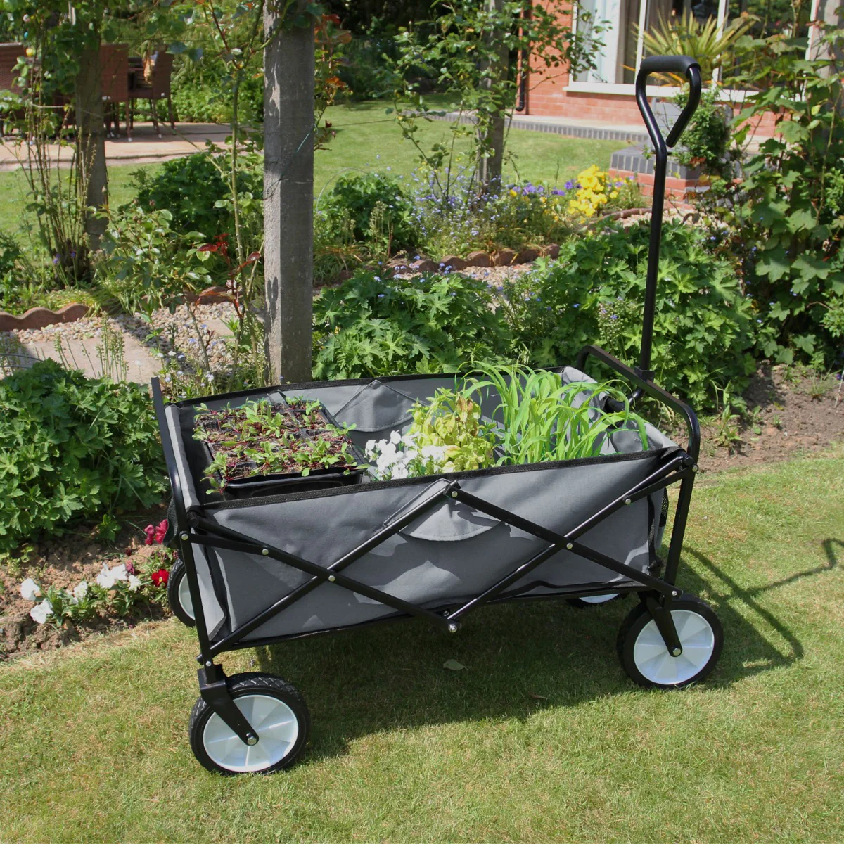 Chariot Pliable de Jardin – Gris Monstershop