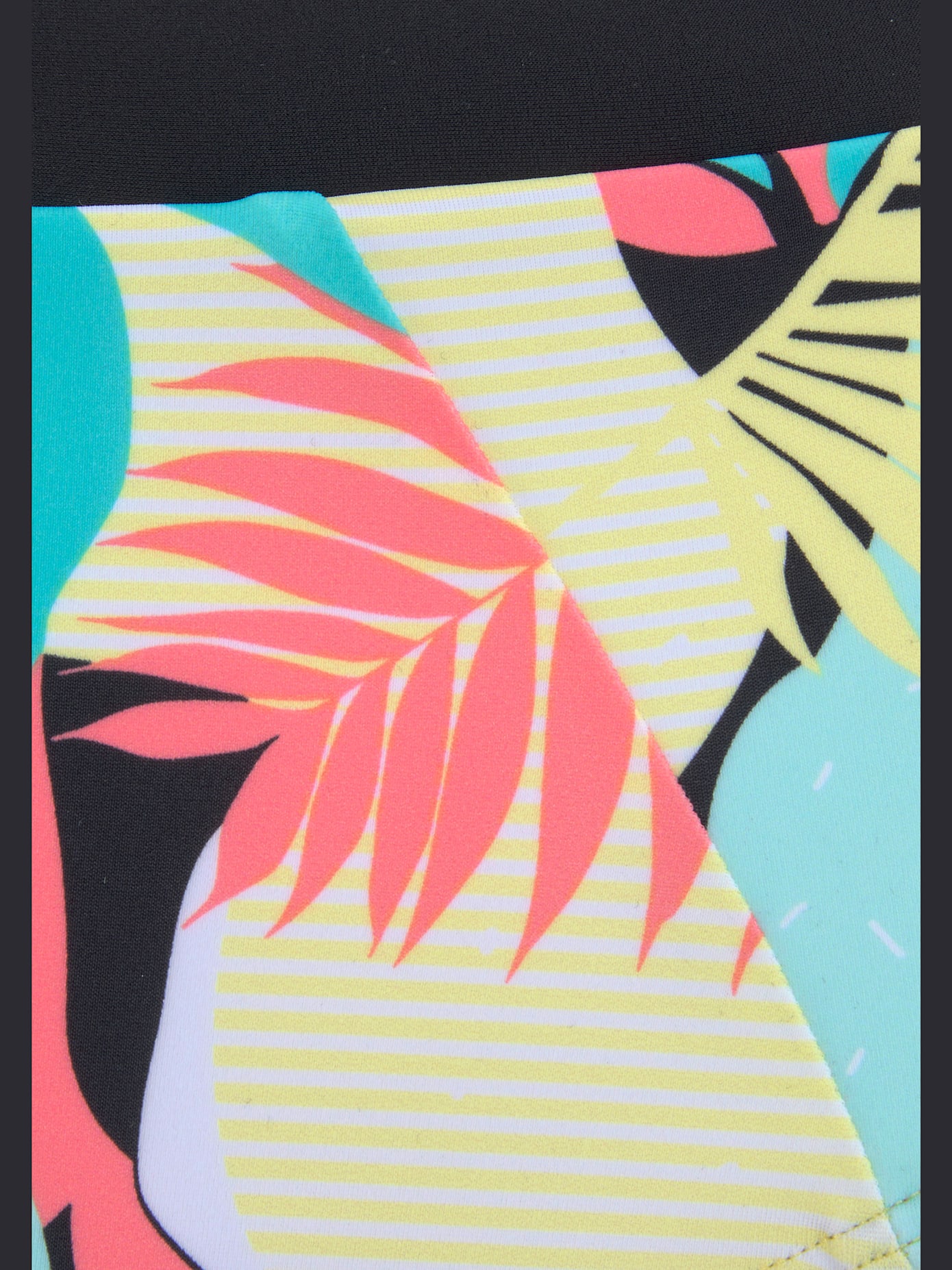 Bas de maillot de bain taille haute imprimé tropical