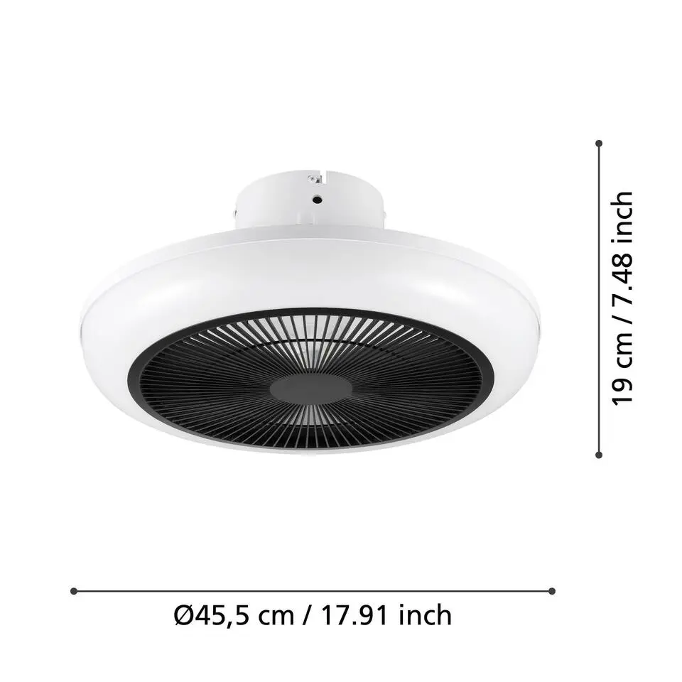 EGLO Sangineto Plafondventilator - LED - Ø 45,5 cm - Wit, Zwart