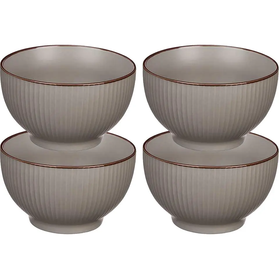 Vivalto schaaltjes/kommetjes - porselein - grijs - D14 cm