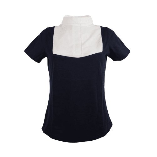 Camisa de competição feminina Bentley, azul-marinho/branca