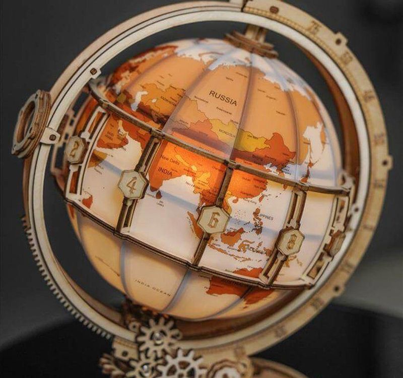 Robotime Lichtgevende Wereldbol ST003 - Houten modelbouwpakket