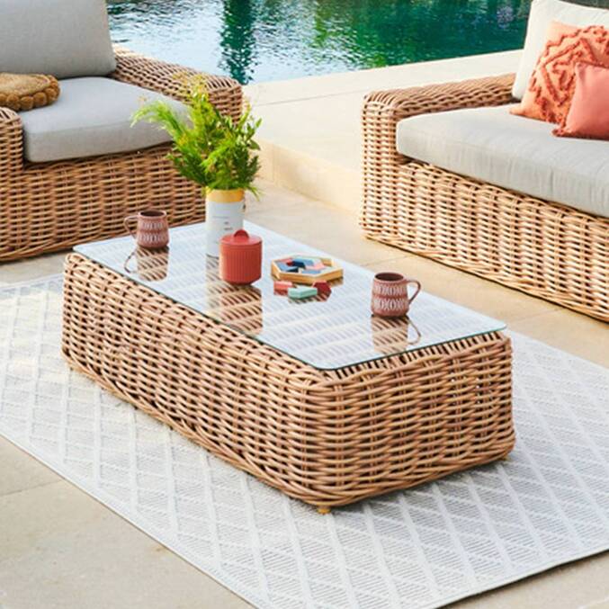 Table basse de jardin rectangulaire SAVINIA Tahini